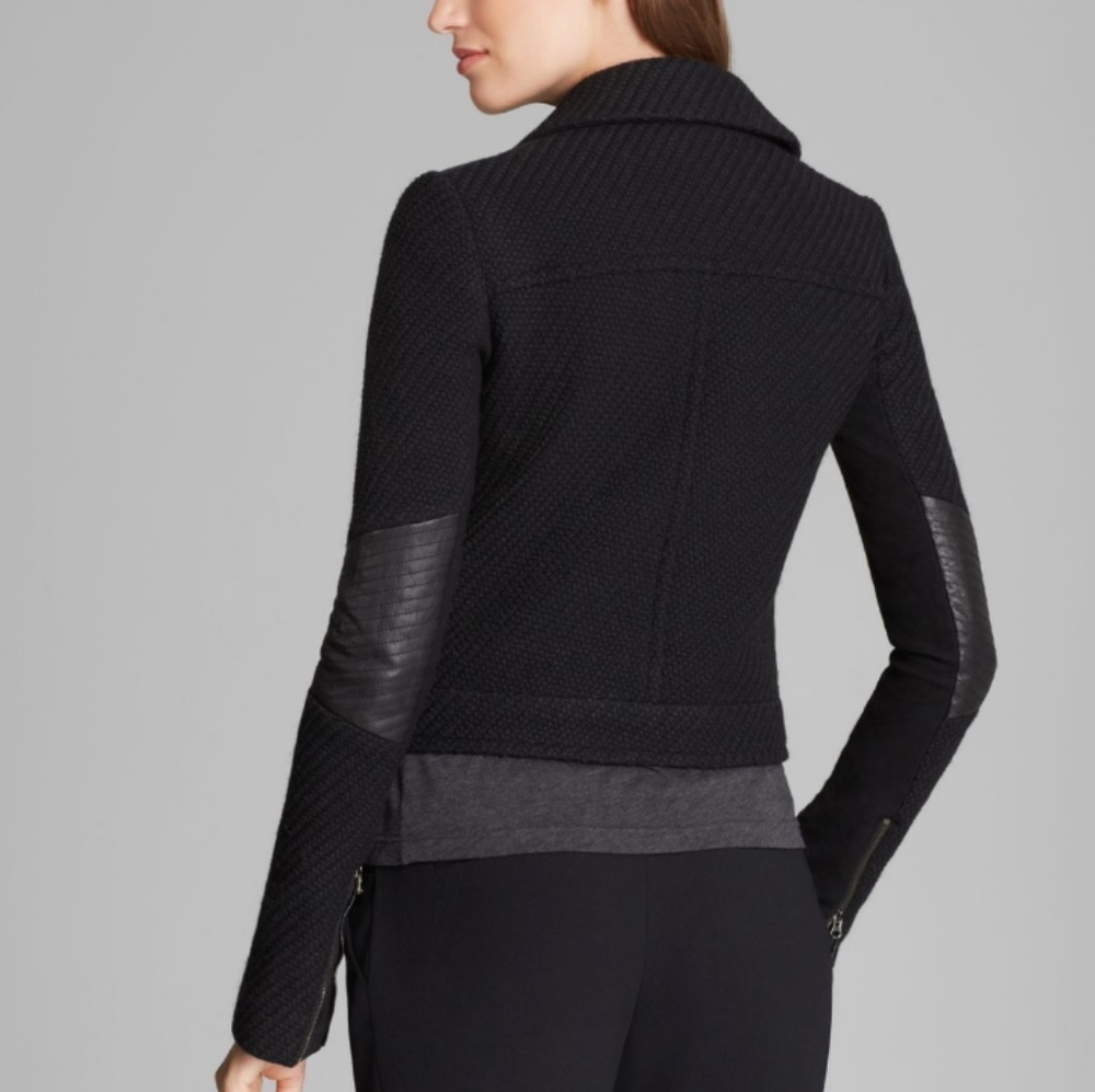 Vince Boucle/Leather Moto Jacket - Picture 2 of 8